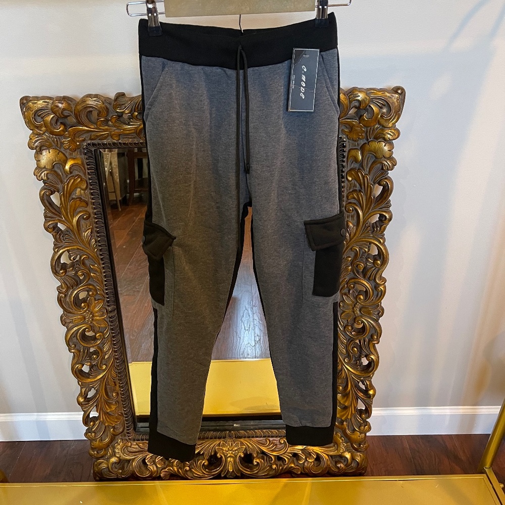 C - MODE Gray/Black Sweatpants Size S
